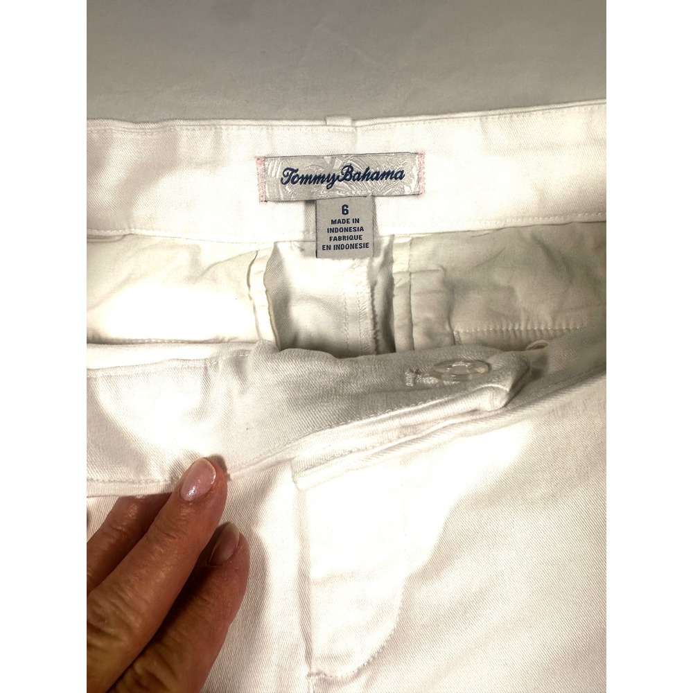 Tommy Bahama Womens White Cotton Blend Crop Chino Pants Size 6 - Picture 4 of 5
